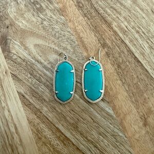 Kendra Scott Gold and Turquoise Oval Earrings